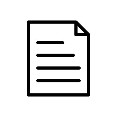 Şeffaf bir arkaplan üzerindeki belge vektör illüstrasyonu.Premium kalite sembolleri. Konsept ve grafik tasarım için ince çizgi simgesi.