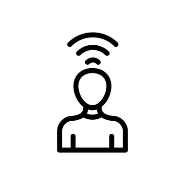 Şeffaf arkaplan üzerinde kullanıcı sinyali vektör çizimi. Konsept ve grafik tasarım için ince çizgi simgesi..