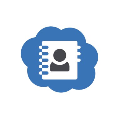 Saydam bir arkaplan üzerinde bulut kontak rehberi çizimi. Konsept ve grafik tasarımı için en iyi kalite semboller..