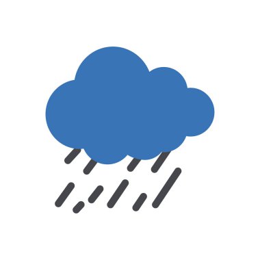 Şeffaf bir arkaplan üzerinde yağmur vektör çizimi. Konsept ve grafik tasarım simgeleri için kaliteli semboller..