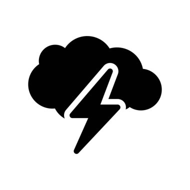 Şeffaf bir arkaplan üzerinde bulut fırtınası vektör çizimi. Konsept ve grafik tasarım simgeleri için kaliteli semboller..