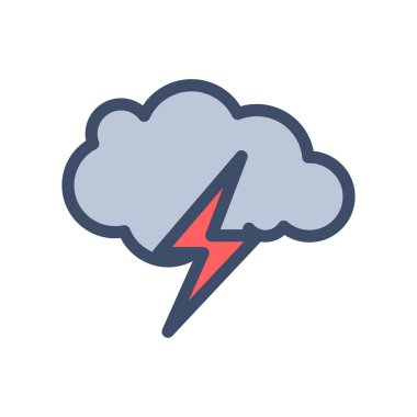 Saydam bir arkaplan üzerinde fırtına vektör çizimi. Konsept ve grafik tasarım için premium kalite simgeleri..