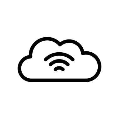 Şeffaf bir arkaplanda wifi vektör çizimi. Konsept ve grafik tasarımı için ince çizgi simgesi..