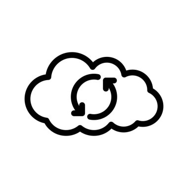 Şeffaf bir arkaplan üzerindeki vektör illüstrasyonunu eşzamanla. Konsept ve grafik tasarım için ince çizgi simgesi.