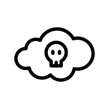 Şeffaf bir arkaplanda kafatası vektör çizimi. Premium kalite semboller. Konsept ve grafik tasarım için ince çizgi simgesi. 