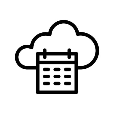 Şeffaf bir arkaplanda bulut vektör çizimi. Konsept ve grafik tasarımı için ince çizgi simgesi.. 