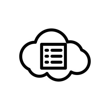 Şeffaf bir arkaplan üzerinde sunucu vektör çizimi. Konsept ve grafik tasarımı için ince çizgi simgesi.. 