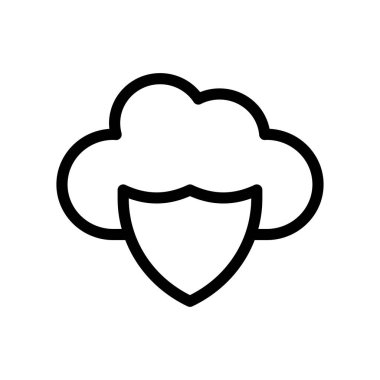 Saydam bir arkaplanda kalkan vektör çizimi. Premium kalite semboller. Konsept ve grafik tasarım için ince çizgi simgesi.