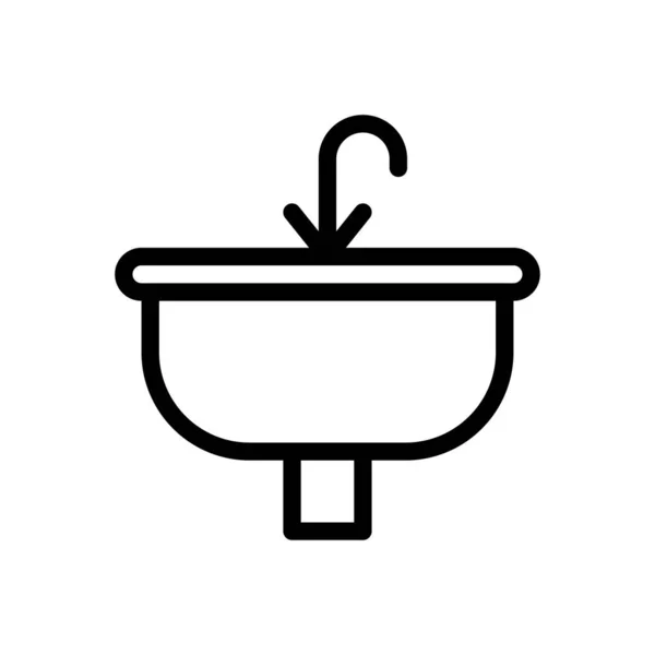 Wash Basin Vector Illustration Transparent Background Premium Quality Symbols Thin — ストックベクタ