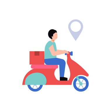 Bir çocuk motosikletle paket teslim edecek..