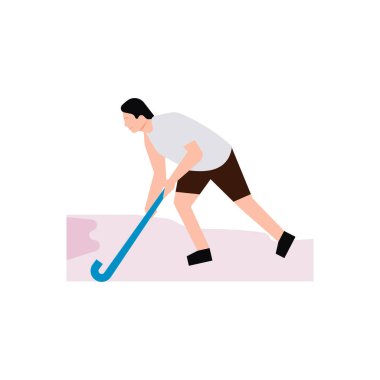 Çocuk hokey oynuyor..