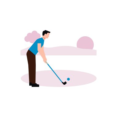 Çocuk golf oynuyor..