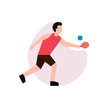 Çocuk masa tenisi oynuyor..