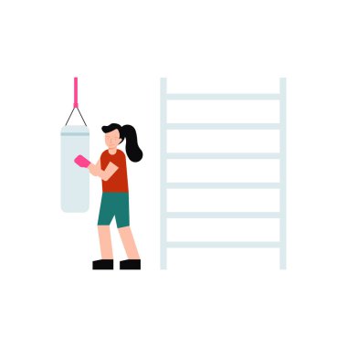 Kum torbasında boks yapan kız..