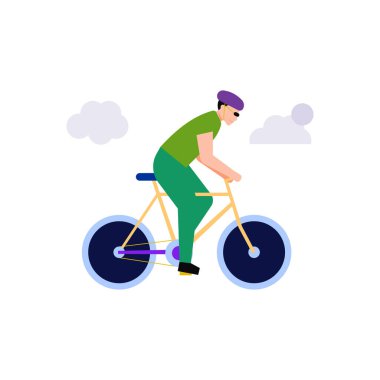 Bir çocuk bisiklet yarışına katılıyor..