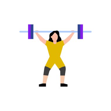 Kız ağır halterleri kaldırıyor..