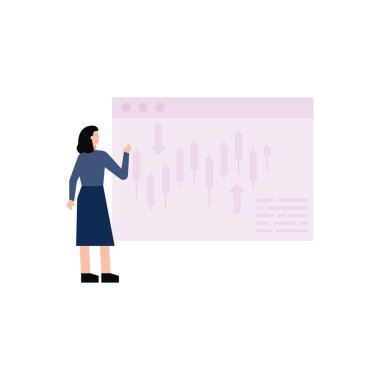 Kız bir web sayfası üzerinde çalışıyor..