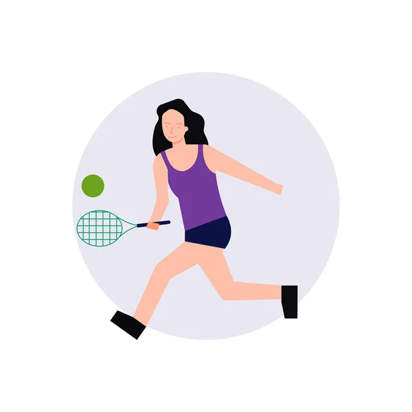 Dziewczyna Gra Badmintona — Wektor stockowy