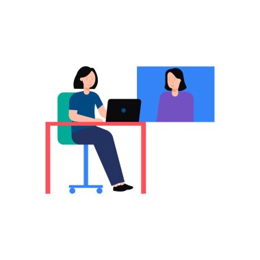 Kızlar bir video görüşmesinde..