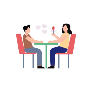 Çift restoranda romantik bir randevuda..