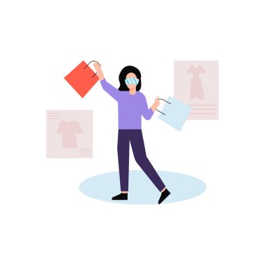 Gözlüklü kız alışveriş yapıyor..