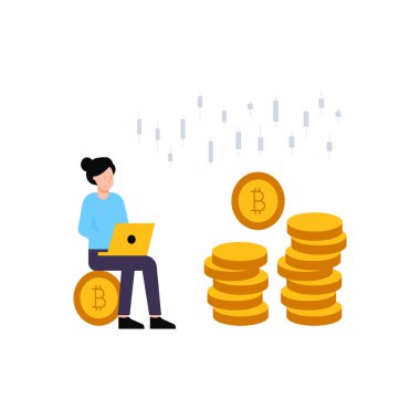 Kız Bitcoin üzerinde çalışıyor..