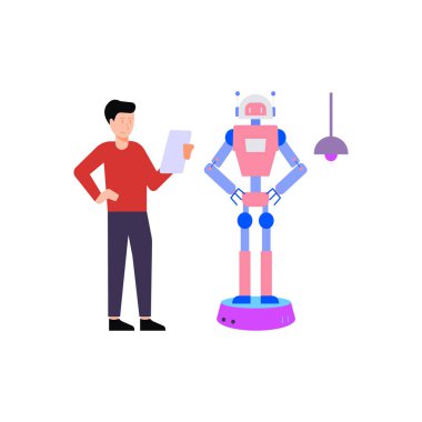 Robot belgesine bakan bir çocuk..