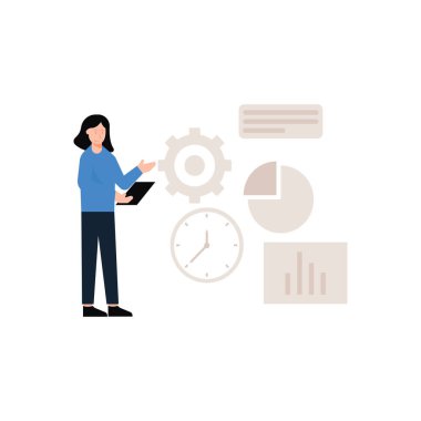 Kız bir zaman yönetimi çizelgesi üzerinde çalışıyor..