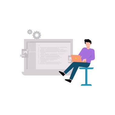 Adam web geliştirme üzerinde çalışıyor..