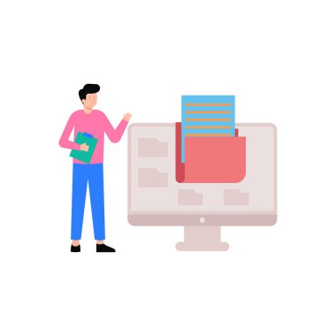 Çocuk dosya klasörüne bakıyor..