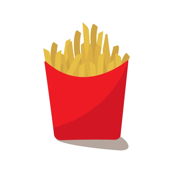 Vector Illustration French Fries Icon Fast Food Snack Meal — Wektor stockowy