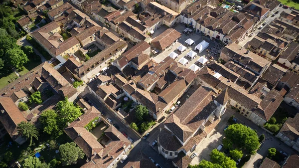 Vista Aerea Della Città Monpazier Francia — Foto Stock