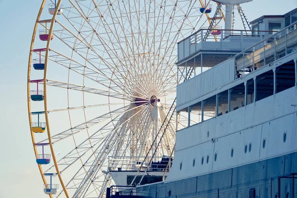 Lydia Boat Ferris Wheel Barcars Beach — Fotografia de Stock