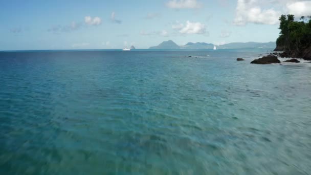 Aerial Video Footage Drone Martinique Antilles Beautiful Turquoise Sea Water — 图库视频影像