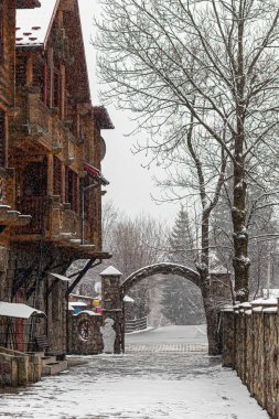 Batı Ukrayna 'nın köylerindeki evler ve manzaralar. İşgal altındaki bölgelerden ayrılın. Ukrayna 'da savaş. Terör ve soykırım.