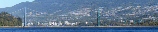 Panorama Ponte Portão Dos Leões Vancouver — Fotografia de Stock