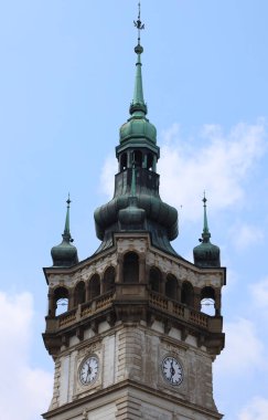 Ornamental tower of a old church in Polish Cieszyn