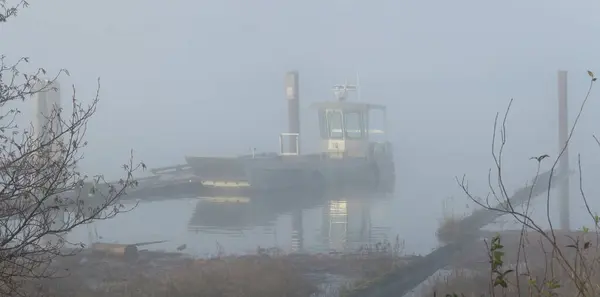 Ceață Dimineață Lac Port — Fotografie, imagine de stoc
