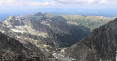 Slovak Tatra Dağlarındaki Lomnicky Stit 'ten görüntü