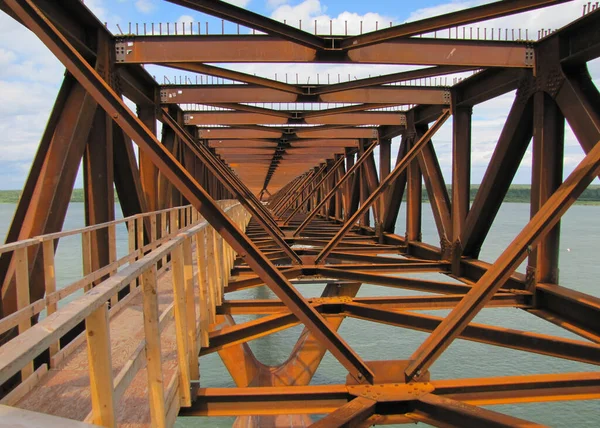 Deh Cho Bridge Trusses Construction — Zdjęcie stockowe