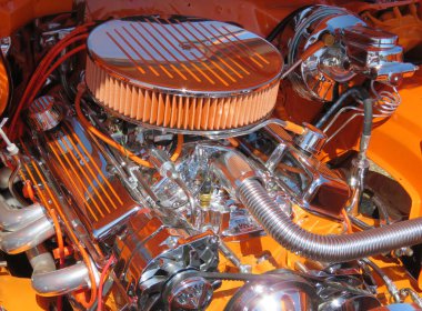 Automotive detail of spruced up vintage car No5                               