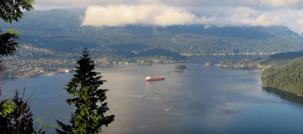 British Columbia Shores Panorama Sunny Day — Stock Fotó