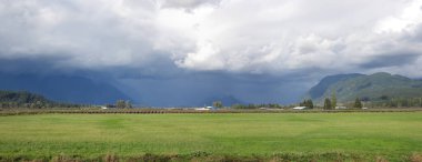 Valley between the mountains from a distance