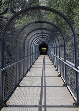 Pedestrian overpass above the railway tracks