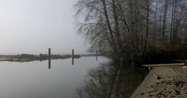 Mlhavý Den Řece Frazer — Stock fotografie