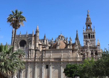 Sevilla İspanya 'daki Katedral' in süslü duvarları