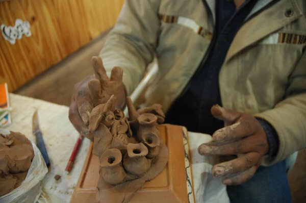 Hands of artisans from the north of Argentina