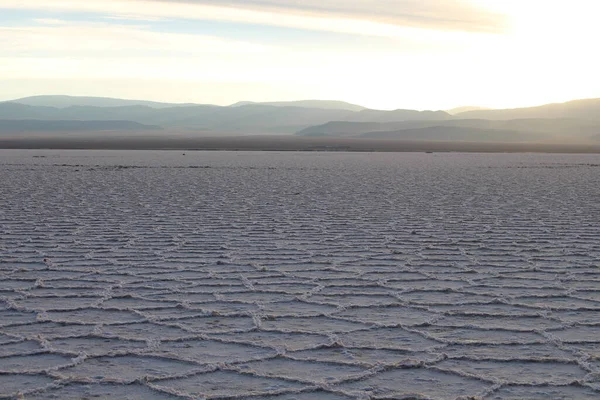 Soluppgång Nordvästra Argentinas Saltöken — Stockfoto