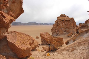 Arjantin 'in kuzeybatısındaki çöl manzarası