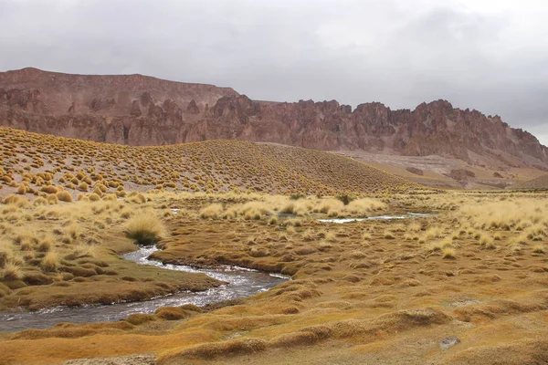 Incredibile Paesaggio Vulcanico Desertico Della Puna Argentina — Foto Stock